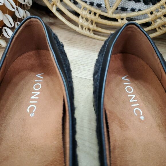 Vionic Women's 6.5 Mylene Boucle Loafers Classy Professional Slip On Shoes Black - Picture 8 of 11